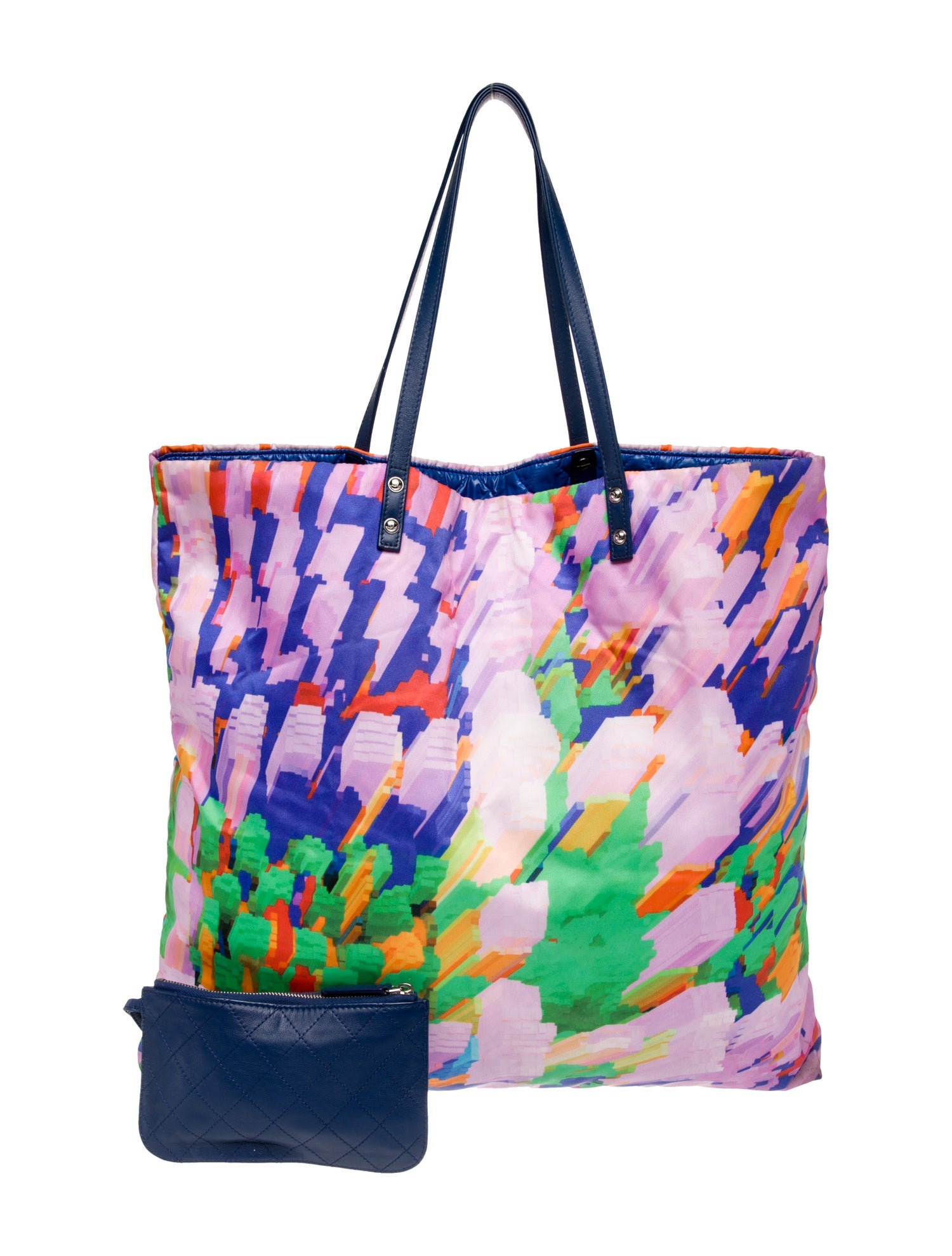 Chanel Geometric CC Nylon Tote w/ Pouch